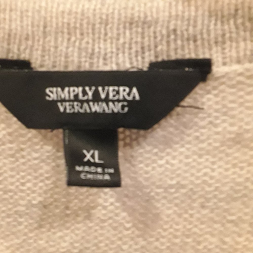 NWT-Vera Wang tan grey heathered sweater and top - Picture 4 of 10